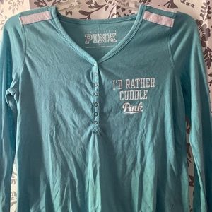 PINK long-sleeve sleep shirt